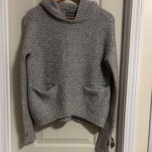 Gray Knit Sweater with Pockets